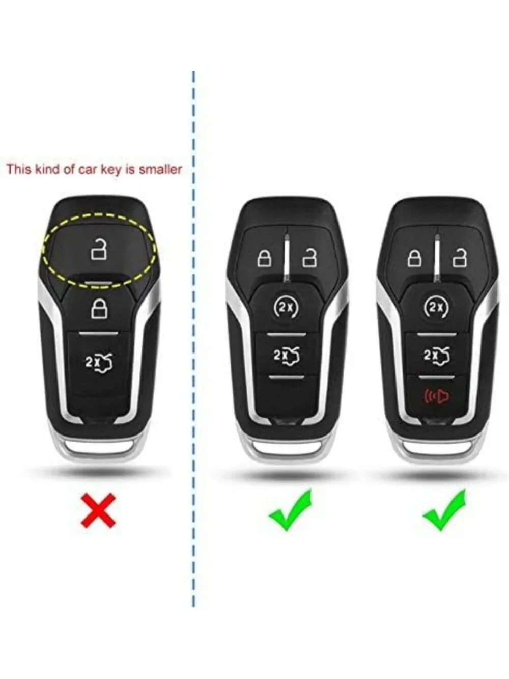 Smart Keyless Entry Remote Fob Shell for Ford F150, Mustang, Lincoln - Carbon